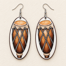 Load image into Gallery viewer, Large "Tanbou" Earrings - (Various Colors)