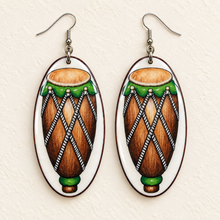 Load image into Gallery viewer, Large "Tanbou" Earrings - (Various Colors)