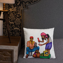 Load image into Gallery viewer, Pistach Griye Pillow - Blue/White