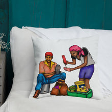 Load image into Gallery viewer, Pistach Griye Pillow - Blue/White