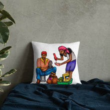 Load image into Gallery viewer, Pistach Griye Pillow - Blue/White