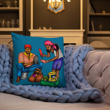 Load image into Gallery viewer, Pistach Griye Pillow - Blue/White