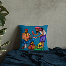 Load image into Gallery viewer, Pistach Griye Pillow - Blue/White
