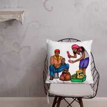 Load image into Gallery viewer, Pistach Griye Pillow - Blue/White