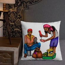 Load image into Gallery viewer, Pistach Griye Pillow - Blue/White