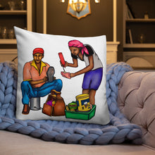 Load image into Gallery viewer, Pistach Griye Pillow - Blue/White