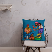 Load image into Gallery viewer, Pistach Griye Pillow - Blue/White