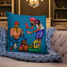 Load image into Gallery viewer, Pistach Griye Pillow - Blue/White