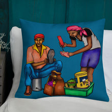 Load image into Gallery viewer, Pistach Griye Pillow - Blue/White