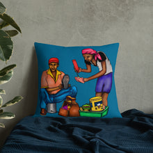 Load image into Gallery viewer, Pistach Griye Pillow - Blue/White