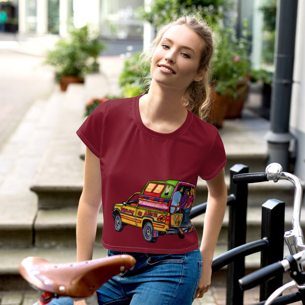 Tap-Tap Crop Tee - Red