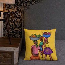 Load image into Gallery viewer, 3 Machann Pillow - Yellow &amp; Blue
