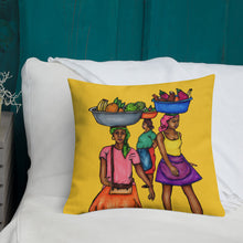 Load image into Gallery viewer, 3 Machann Pillow - Yellow &amp; Blue
