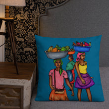 Load image into Gallery viewer, 3 Machann Pillow - Yellow &amp; Blue
