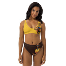 Load image into Gallery viewer, Bourik - High-Waisted Bikini - Yellow &amp; Brown
