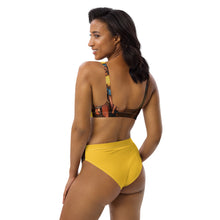 Load image into Gallery viewer, Bourik - High-Waisted Bikini - Yellow &amp; Brown

